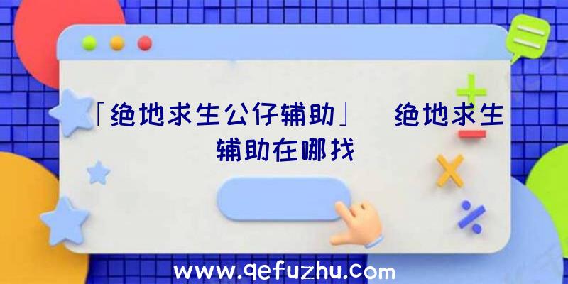 「绝地求生公仔辅助」|绝地求生辅助在哪找
